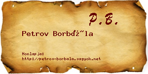 Petrov Borbála névjegykártya