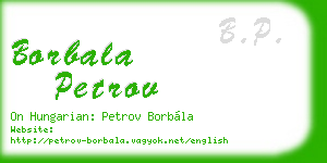 borbala petrov business card